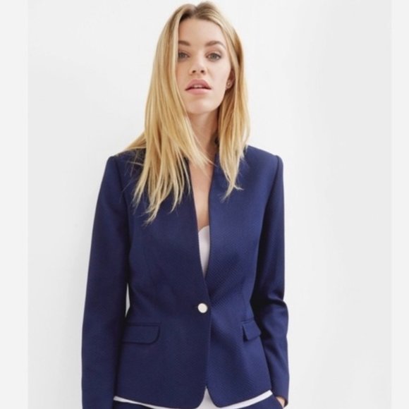 Ted Baker Jackets & Blazers - Ted Baker Illij Textured Blazer Jacket Cobalt Blue